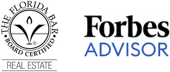 the florida bar- board certified in real estate and forbes advisor badge