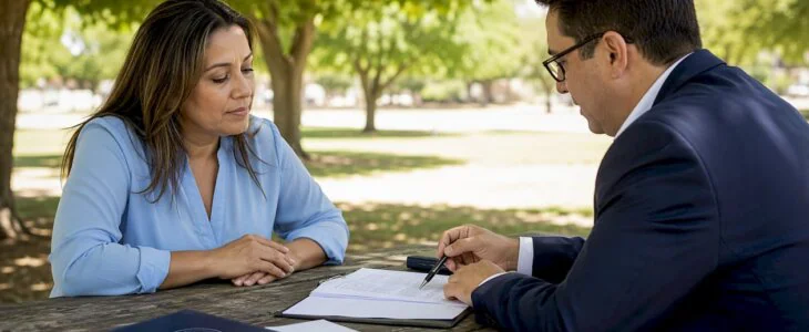 Client and attorney discussing Florida legal help
